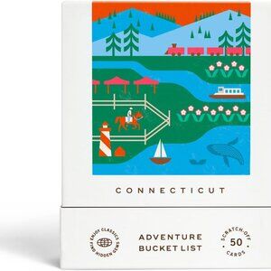 Connecticut Adventure Bucket List 50 Scratch Off Cards-Couples Families-SEALED